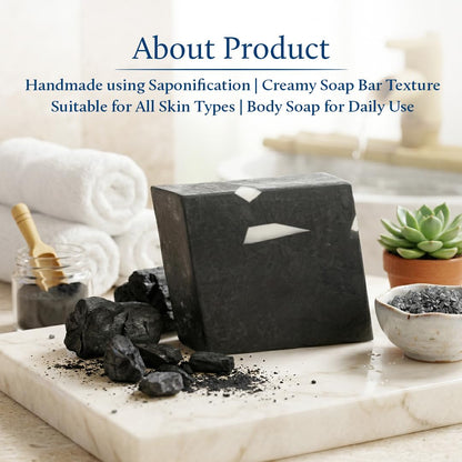 Blue Nectar Potash & Charcoal Soap Bar | Deep Cleansing Bath Soap for Tan Removal & Oil Control for Men & Women | Activated Charcoal with Ayurvedic Herbs for Skin Brightening (150 g)