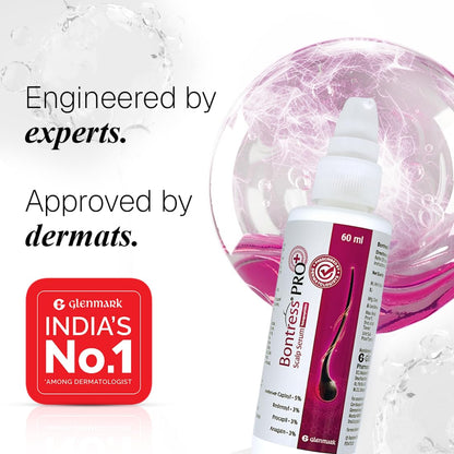 Bontress Pro+ bottle with promotional text and Glenmark logo on a white background