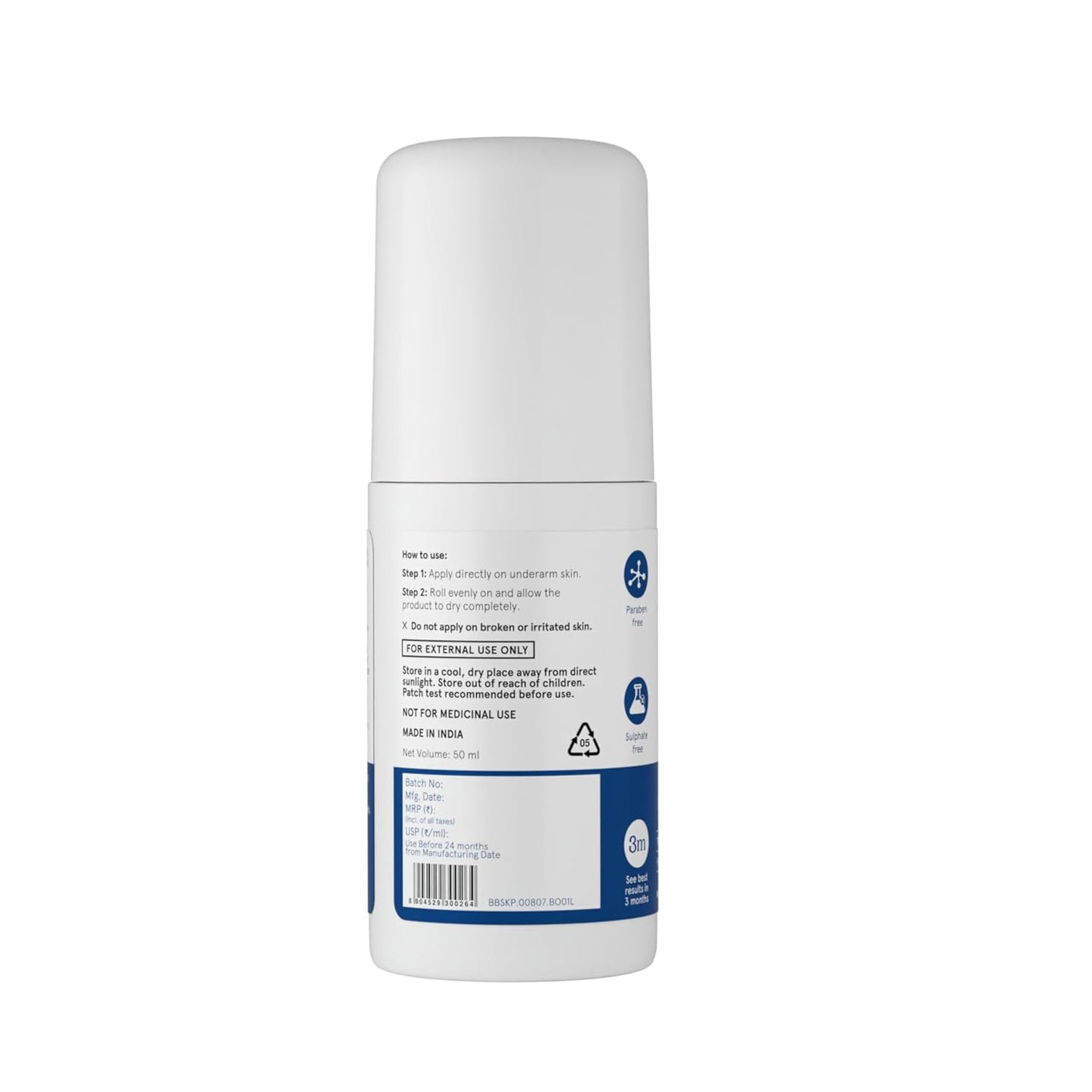 Be Bodywise 6% AHA BHA Underarm Roll On Deodorant, 50ml | 1% Mandelic, 4% Lactic, 1% Salicylic Acid | Prevents Body Odour & Fades Pigmentation for Even Tone Skin | Alcohol & Aluminum Free | Watermelon