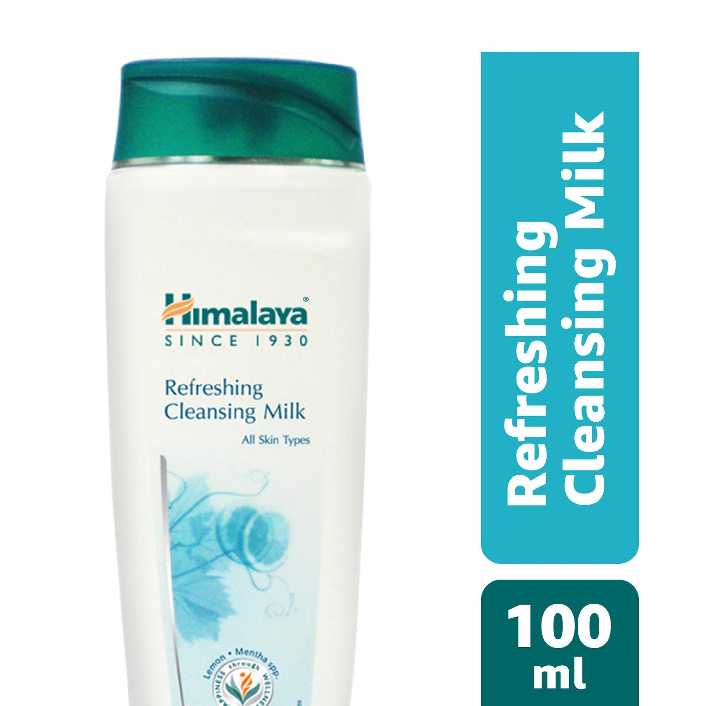 Himalaya Refreshing Cleansing Milk bottle with packaging on a white background
