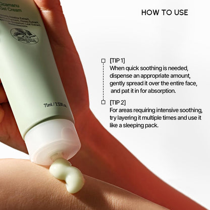 Parnell Cicamanu Gel Cream (75ml) Soothing Korean Gel Moisturizer With Centella Asiatica, Ceramide & Manuka Honey For Deep Hydration, Redness Relief & Skin Barrier Repair, Lightweight Face Cream for Sensitive Skin