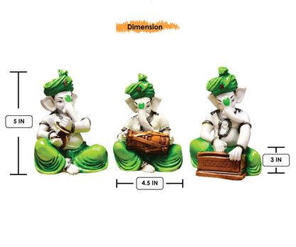 Ideas Hand Crafted Set of 3 Ganesha Idols - Figurines of Lord Ganesha - Ganesh Idols for Home Decor