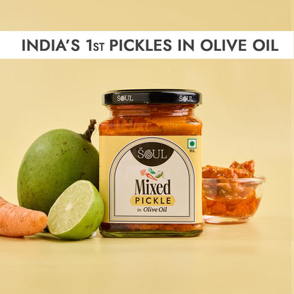ADF Soul Mixed Pickle | Spicy, tangy & textured | A flavour-packed mix of veggies in 100% Olive Oil. | 275 g