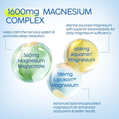 PLIX THE PLANT FIX Tri-Magnesium Plus Tablets | Bis-Glycinate & Chamomile Extract | 440mg Elemental Magnesium | High Absorption for Sleep, Muscle Recovery & Relaxation | 60 Tablets