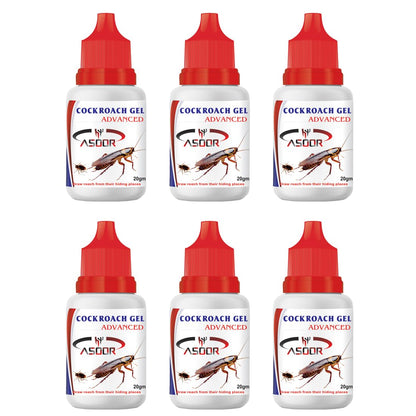 Asoor Anti Roach Cockroach Killer Gel - 20 Grams (Pack of 6) - Insect Repellent