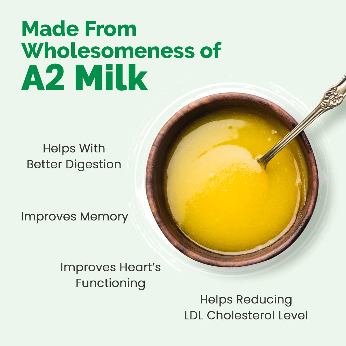 Auric A2 Bilona Desi Cow Ghee - Vedic Bilona Method -Traditional Curd Churned -Lab Tested - Danedar Ghee -Grass Fed Cow -Glass Jar