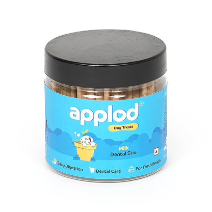 Applod Milk Dental Stix Dog Treats for Puppies & Adult Dogs | Healthy Easy-to-Digest Training & Dental Care Reward Snacks for Small Breeds | 220g