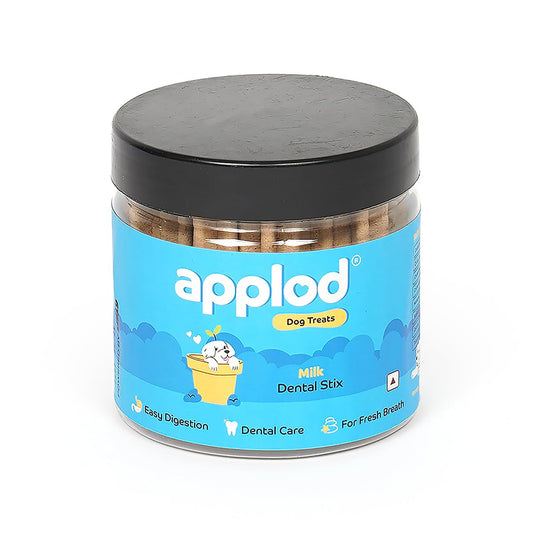 Applod Milk Dental Stix Dog Treats for Puppies & Adult Dogs | Healthy Easy-to-Digest Training & Dental Care Reward Snacks for Small Breeds | 220g