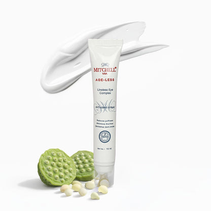 Mitchell USA Lineless Eye Serum – Peptide & Lotus Bio-Repair – Reduces Dark Circles, Wrinkles & Puffiness Lightweight Anti-Aging Formula 15ml