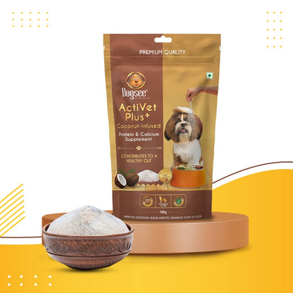 Dogsee Activet Plus+ Coconut - 100g | Protein & Calcium Supplement | Enhances The Taste of Food