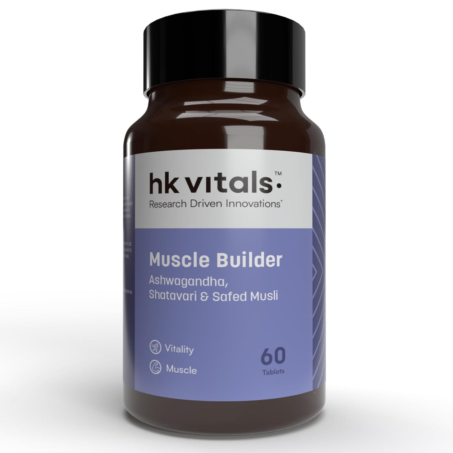 HealthKart hk vitals Muscle Builder (60 Tablets) | Blend of Ashwagandha, Shatavari and Safed Musli | For Immunity, Muscle Strength and Vitality