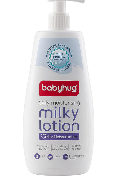 Babyhug Milk Protein Formula Daily Moisturising Milky Lotion Mild & Gentle Formula For Newborn Baby - 400 ml