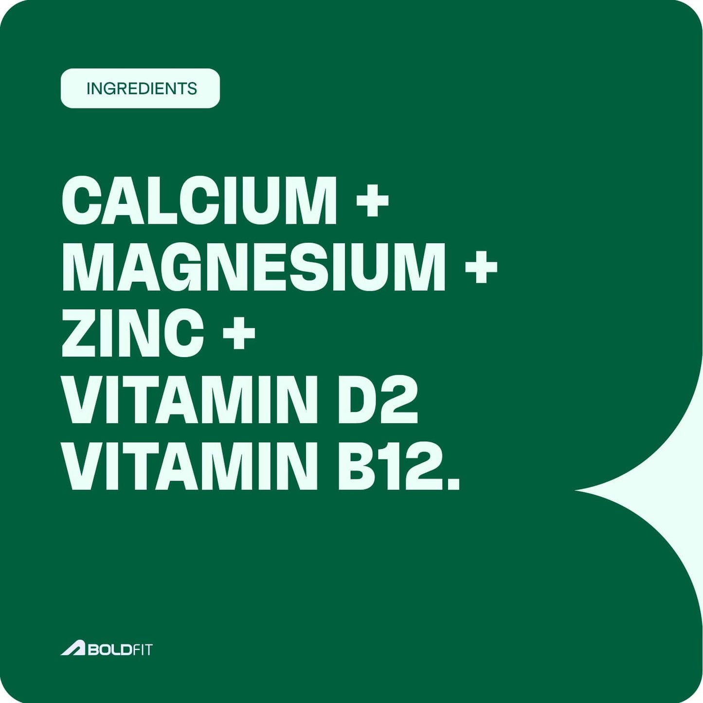Boldfit Calcium Tablets 1000 mg with Magnesium & Zinc for Women and Men, Calcium Supplement for Bone & Joint Support, 60 Tablets
