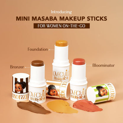 LoveChild Mini Masaba Bronzer Stick To Sculpt, Define & Lift, Contour Makeup, Matte Finish, Smooth Glide, Makeup Stick Suitable for All Indian Skin Tones, Fist Bump (Deep Brown) 7.5g