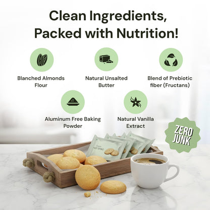 B'spoke NoSpike Sweet Cookies | No Added Sugar | 100% Almond Flour Base| High Fibre & Protein | Zero Junk