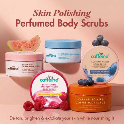 mCaffeine 2-in-1 By The Blues Exfoliating & Brightening Body Scrub | 6% Multi-Action Actives with Niacinamide, Walnut & Apricot | Glycerin for Hydration | Aqua-Fresh Fragrance - 175g