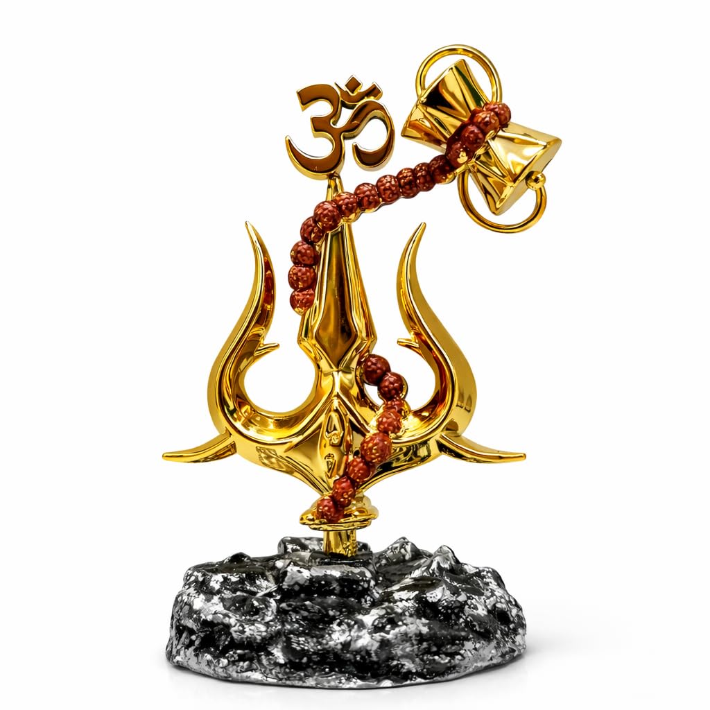 Trishul Matte Finish Decorative Idol – Unique Desk Car & Home Décor Statue Ideal Gift for Office Puja Room & Special Occasions