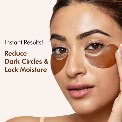 mCaffeine Coffee Hydrogel Under Eye Patches For Dark Circles & Puffiness Reduction |Winter Eye Care Routine | Eye Patch with Caffeine & Hyaluronic Acid | Moisture-Lock Technique For 2X Hydration - 30 Pairs for both Women and Men | 90G