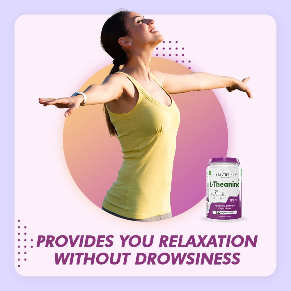 Zephivo HealthyHey Nutrition L-Theanine -Support Relaxation - 90 Vegetarian Capsules
