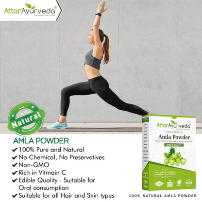 Attar Ayurveda Pure Amla Powder For Hair Growth (250 grams) | Ideal for Hair, Eating, Drinking & Skin