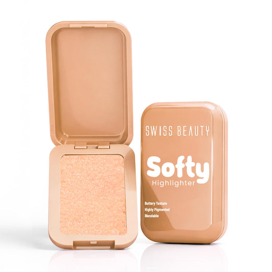 Swiss Beauty Softy Highlighter | Buttery Texture | Blendable | Highly Pigmented | Long-Lasting | Travel-Friendly | 7g, Shade- 2. Hazelnut