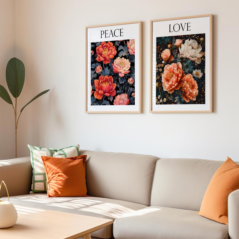 Set of 2 wall art paintings for living room & wall painting for bedroom wall decor - (10x13 Inch framed poster, Paintings for home decor)