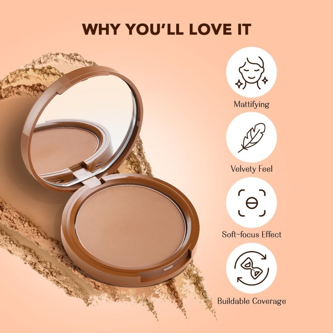 Lovechild Masaba Stardust Bronzing Powder, Soft-Focus Mattifying Finish, With Coconut Oil, Shea Butter & Vitamin E, Barely There (Reddish Brown) - 9 g