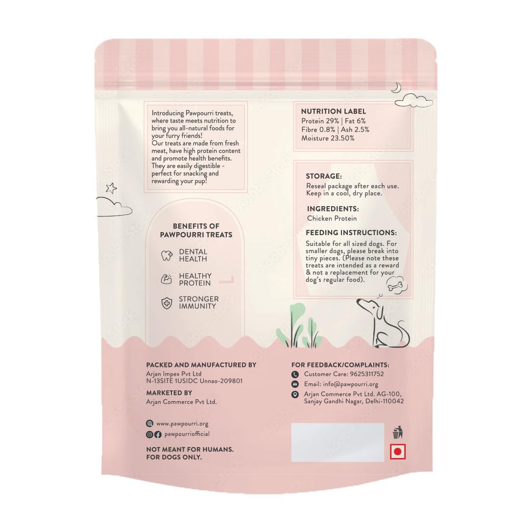 PAWPOURRI Made with 100% Natural Chicken JerkySoft Treats Suitable for All Sized Dogs & Breeds (Chicken Jerky Soft)