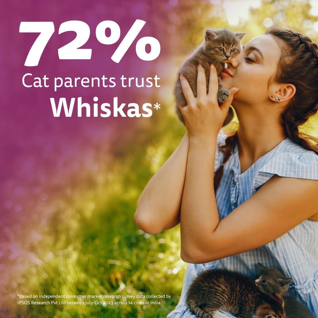 Whiskas Tasty Mix Kitten (2-12 Months) Wet Cat Food, Chicken, Tuna with Sweet Potato in Gravy, 70 g, 100% Complete & Balanced Nutrition for Kittens