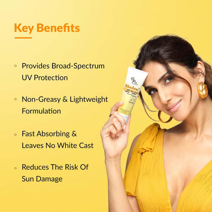 Fixderma Shadow Sunscreen SPF 50+ PA+++ Gel | Sunscreen SPF 50 for Oily, Acne Prone & Normal Skin | Broad Spectrum & UVA & UVB Protection | Lightweight | No White Cast | For Unisex - 75G