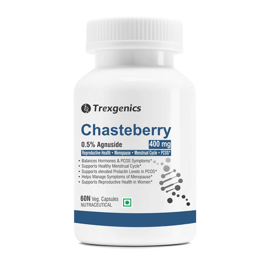 Trexgenics Chasteberry supplement bottle on a white background