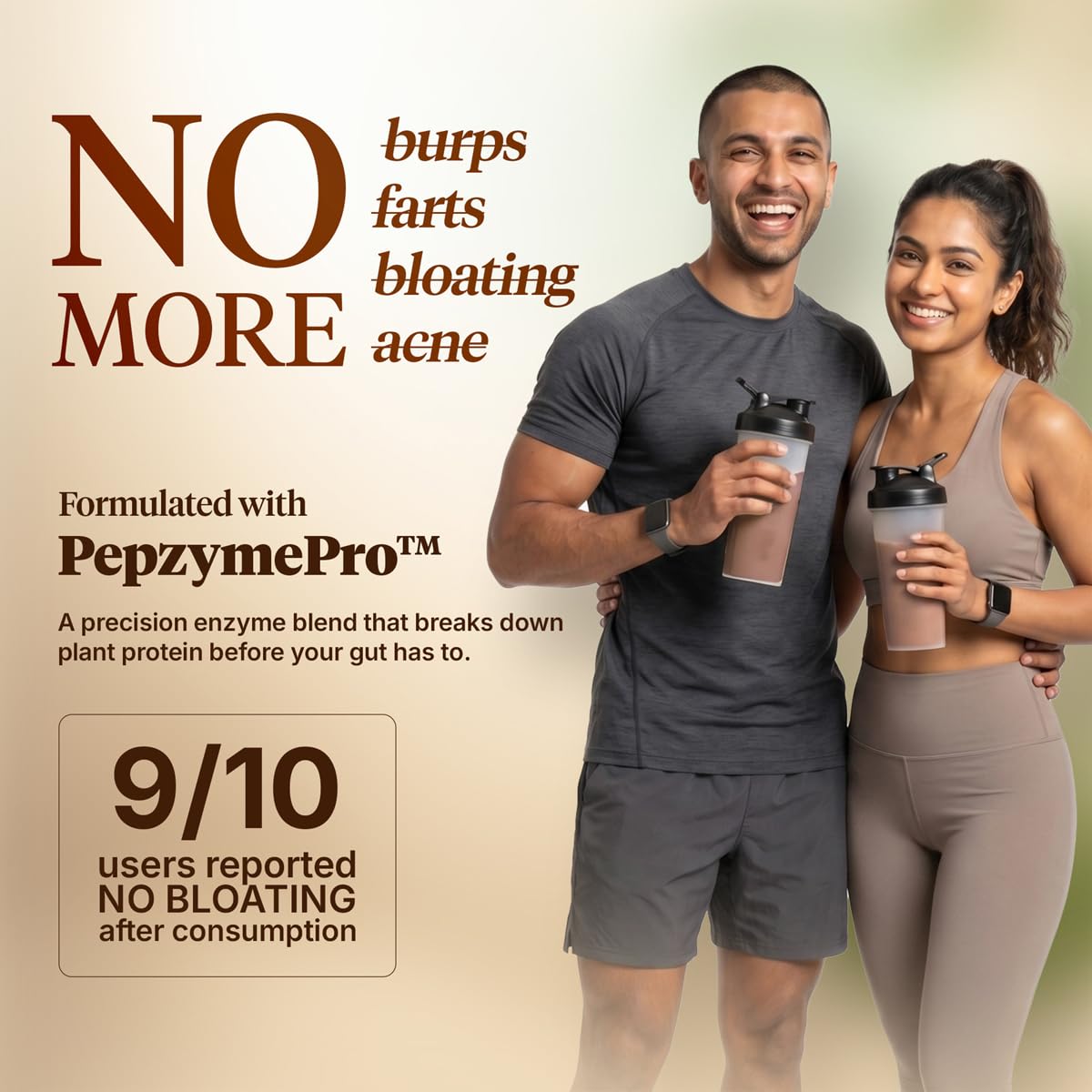 Fast&Up Plant Protein Powder with Rich Chocolate Flavour | Pea Isolate & Rice Protein | 26gm Protein Per Serve | Complete Amino Acids with 4.6g BCAA | Smooth & Tasty with No Added Sugar | Easy to Digest | Tested & Certified, 1kg Pouch