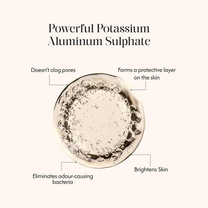 Phitku Crystal Roll On with Charcoal Extract | Natural Alum | Brightens Dark Underarms, Controls Body Odour | Fragrance-Free & Alcohol Free | Men & Women | 100g