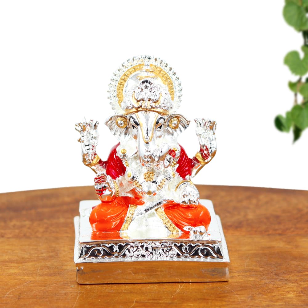 Resin Lord Ganesha Idol – Decorative Murti for Pooja Room, Car Dashboard, Home Decor & Spiritual Gifting