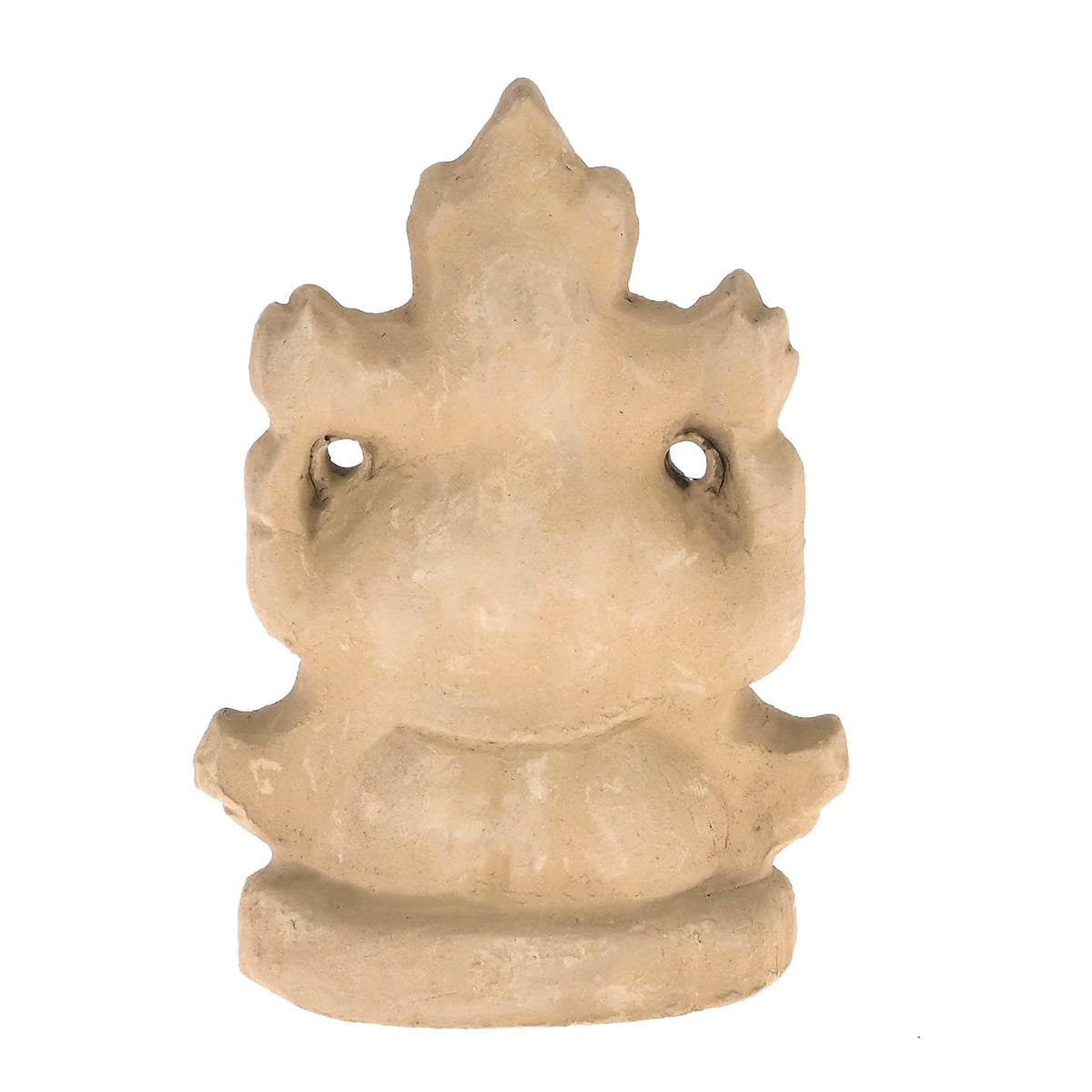 SAUDEEP INDIA Mitti Ganesh Idol | Eco-Friendly Mud/Clay 4 Bhuja Mukut Ganesh Murti | Ganpati Figurine for Visarjan | Biodegradable Ganesha Statue | Ganesh Chaturthi(4x3 Inches) (Regular Quality)