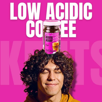 Kents Coffee Berry Delight Cappuccino – Berry Flavor | Plant-Based Instant Coffee | Rich & Creamy | Hot, Iced & Dessert Drinks | 50gm Unbreakable Glass Jar | Hot & Cold Coffee | No Added Sugar, No Artificial Flavours