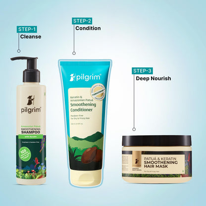 Pilgrim Amazonian Patuá & Keratin Hair Smoothing Conditioner-Unscented- For Dry & Frizzy Hair With Sacha Inchi|Hair Conditioner For Smooth & Silky Hair|Silicone Free|Women & Men|200 Millilitre