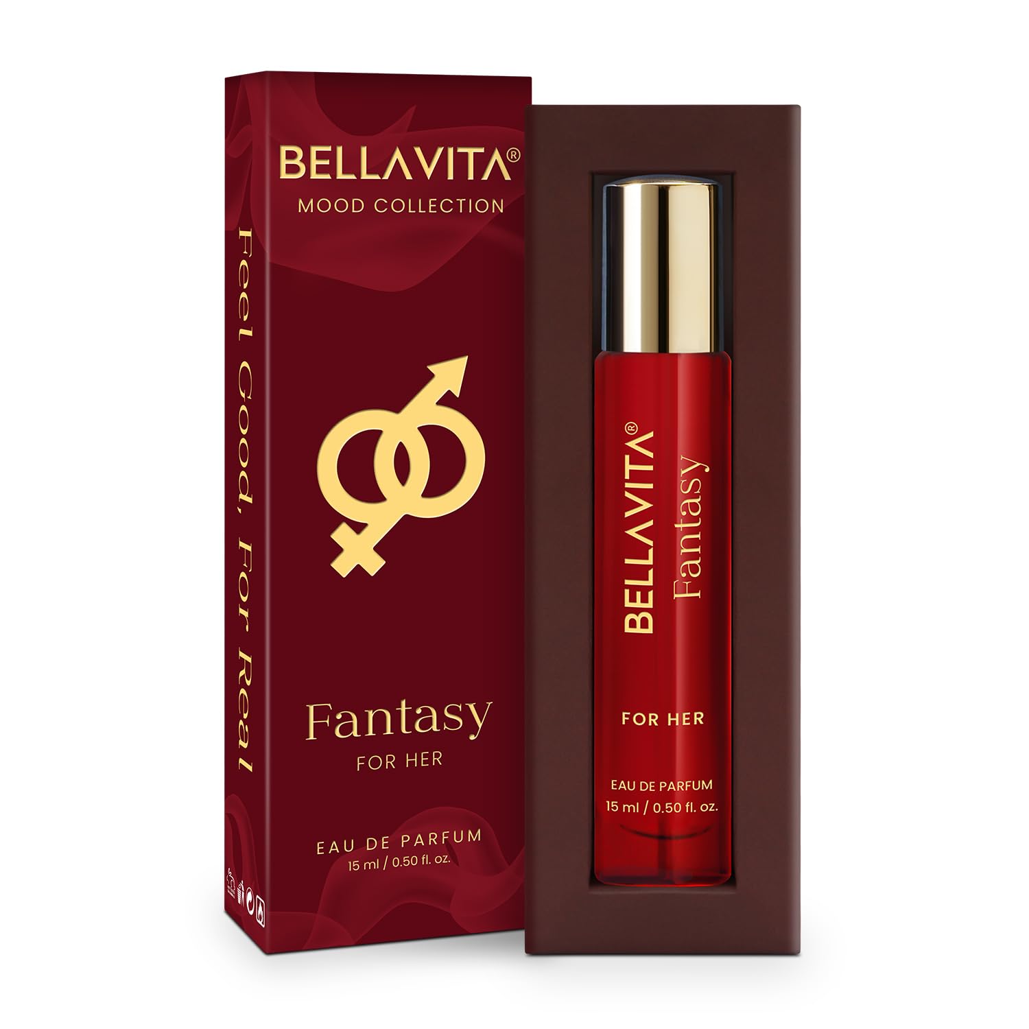 Bellavita Fantasy for Him perfume bottle and packaging on a white background