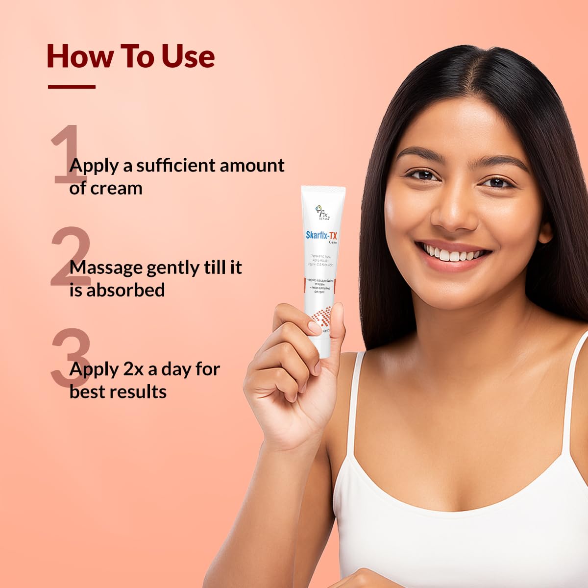 Fixderma Tranexamic Acid + 2% Kojic Acid + 1% Arbutin SKARFIX -TX Face Cream | Pigmentation Removal Cream | Kojic Acid Cream | Uneven Skin Tone - 30 gm