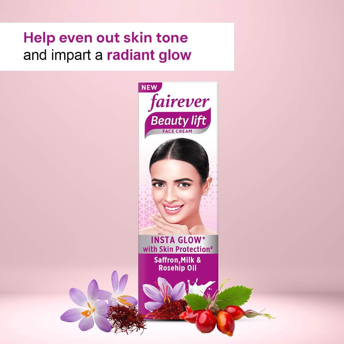 Fairever Beauty Lift Saffron, Milk & Rosehip Oil Face Cream, 50g
