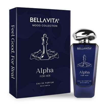 BELLAVITA Mood Collection ALPHA Eau De Parfum for Her with Bergamot, Lavender and Patchouli |Premium, Long Lasting Floral Fragrance Perfume for Women, 100 ML