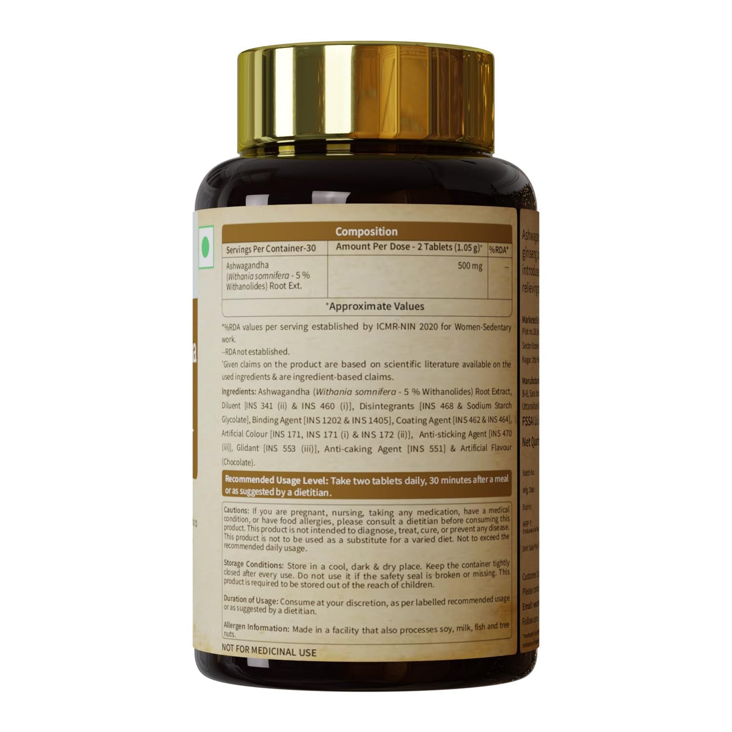 Neuherbs Ashwagandha 500mg Tablets For Men & Women | Manage Anxiety & Stress Relief | Ashwagandha Supplements To Boost Energy, Immunity & Strength | Supports Sleep Cycle - 60 Tablets