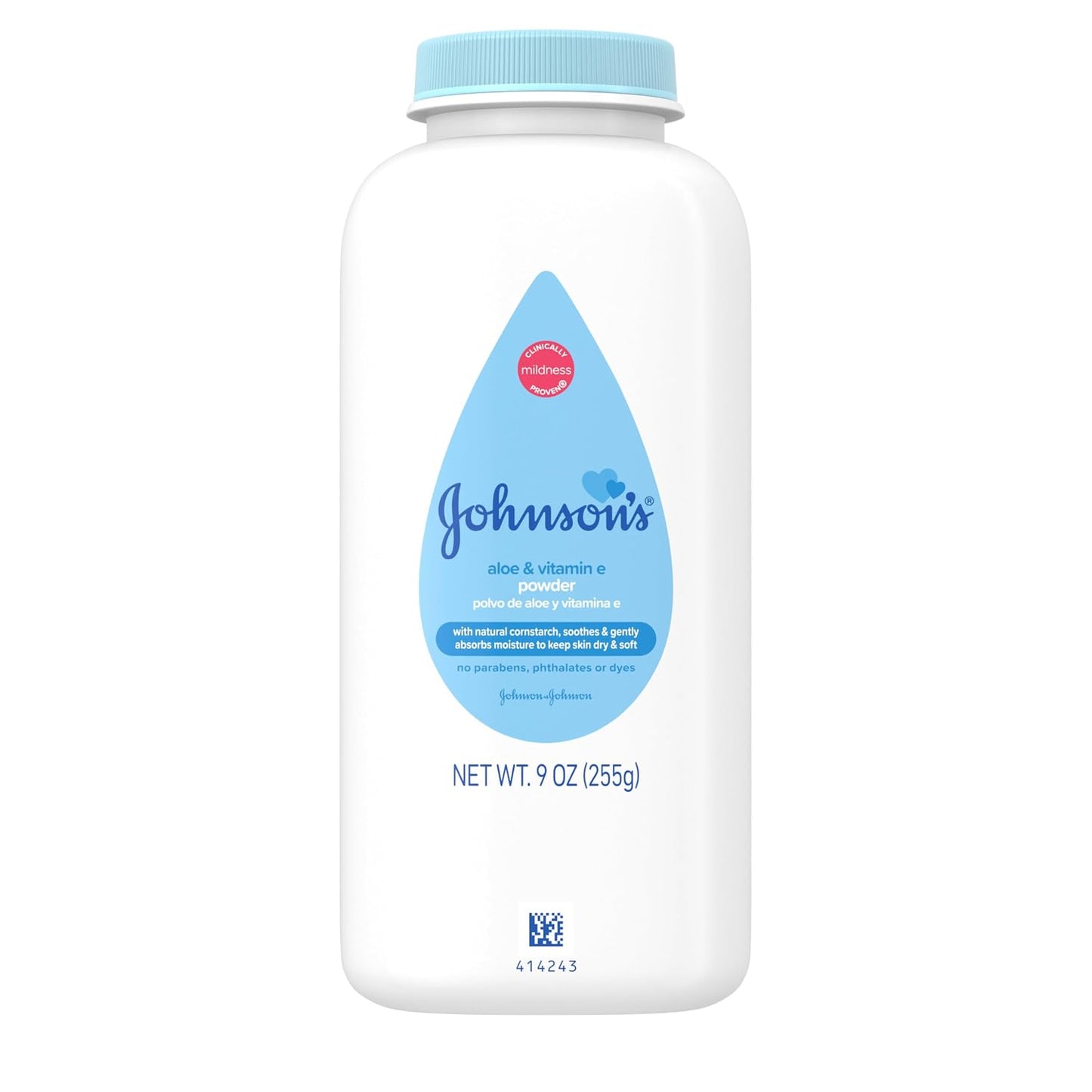 Johnson's Baby Powder, Pure Cornstarch with Aloe & Vitamin E, 9 ounces