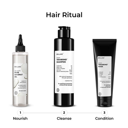 Brillare Pure Coconut Oil, Organic and Cold Pressed Hair Oil with Zero Chemicals, Rich in Vitamins & Amino Acids, Best for Dry & Flaky Skin