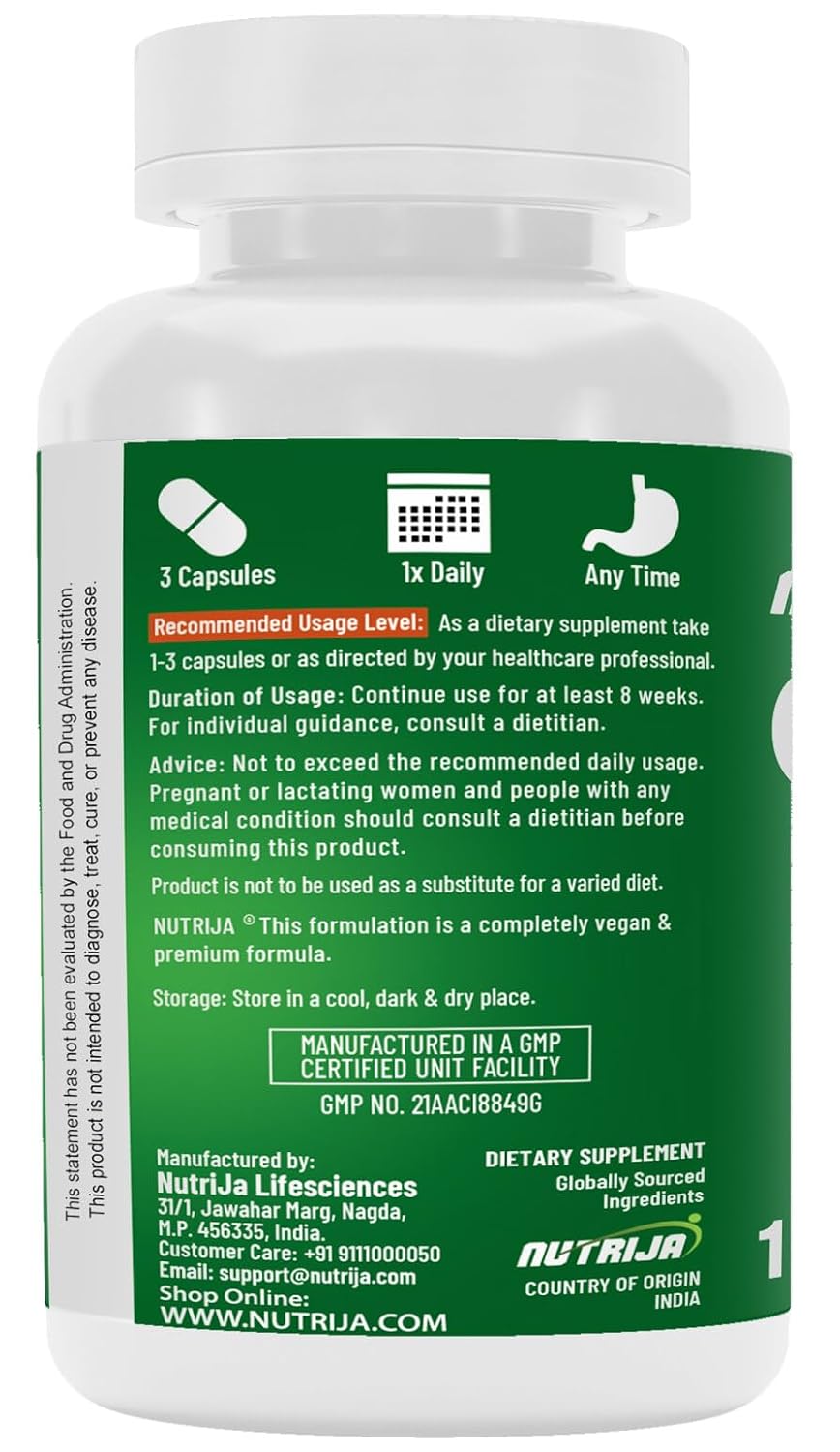 NutriJa Calcium Magnesium Zinc with Vitamin D3, Boron, K2 & B12 | Complete Bone Health & Joint Support Supplement for Men & Women (180 Capsules)