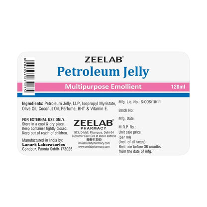 Zeelab Petroleum Jelly label on a white background