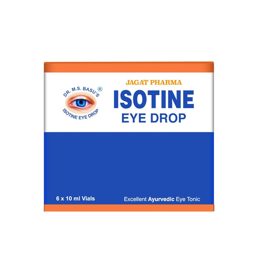 Jagat Pharma Isotine Eye Drops | Ayurvedic Herbal Blend with Tuth Bhasma, Punarnava, Apamarg & Palash | Eye Care & Daily Use | Pack of 6 (10 ml each)