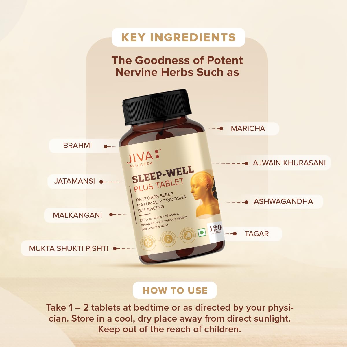 Jiva Ayurveda Sleep Well Plus Tablet -120 Tablets