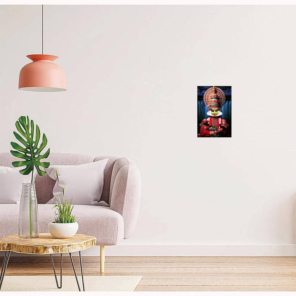 Kathakali Paintings for Living room, Kathakali Poster Big Size with Sparkle Coated Lamination - 2241 (Self Adhesive) 18x24 Inch