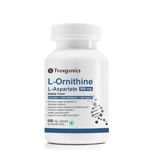 Trexgenics L-Ornithine L-Aspartate supplement bottle on a white background